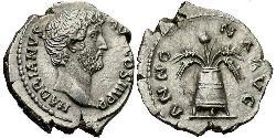 1 Денарій Римська імперія (27BC-395) Срібло Адріан (76 - 138) 