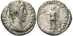 1 Денарій Римська імперія (27BC-395) Срібло Коммод (161-192)