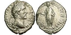 1 Денарій Римська імперія (27BC-395) Срібло Антоній Пій  (86-161)