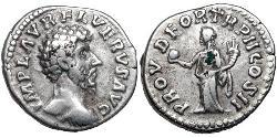 1 Денарій Римська імперія (27BC-395) Срібло Луцій Вер (130-169)