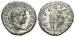 1 Денарій Римська імперія (27BC-395) Срібло Каракалла (188-217)