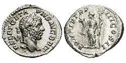 1 Денарій Римська імперія (27BC-395) Срібло Гета  (189-211)
