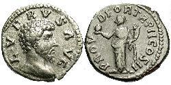 1 Денарій Римська імперія (27BC-395) Срібло Луцій Вер (130-169)