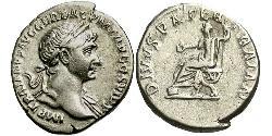 1 Денарій Римська імперія (27BC-395) Срібло Траян (53-117)