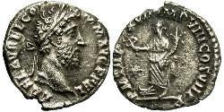 1 Денарій Римська імперія (27BC-395) Срібло Коммод (161-192)