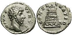 1 Денарій Римська імперія (27BC-395) Срібло Луцій Вер (130-169)