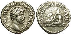 1 Денарій Римська імперія (27BC-395) Срібло Луцій Вер (130-169)
