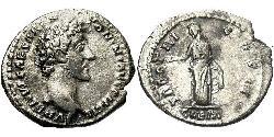 1 Денарій Римська імперія (27BC-395) Срібло Марк Аврелій (121-180)