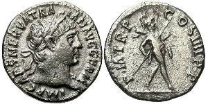 1 Денарій Римська імперія (27BC-395) Срібло Траян (53-117)