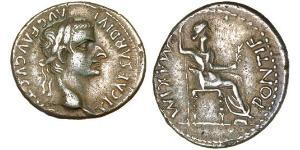 1 Денарій Римська імперія (27BC-395) Срібло Тиберій Клавдій Нерон (42 BC-37)