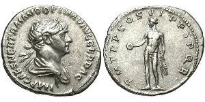 1 Денарій Римська імперія (27BC-395) Срібло Траян (53-117)