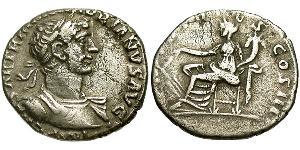 1 Денарій Римська імперія (27BC-395) Срібло Адріан (76 - 138) 