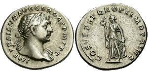 1 Денарій Римська імперія (27BC-395) Срібло Траян (53-117)