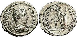 1 Денарій Римська імперія (27BC-395) Срібло Каракалла (188-217)
