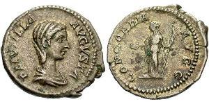 1 Денарій Римська імперія (27BC-395) Срібло Fulvia Plautilla (189-212)