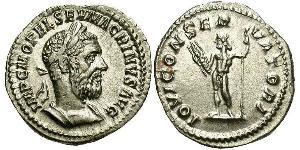 1 Денарій Римська імперія (27BC-395) Срібло Макрін (165-218)