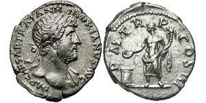 1 Денарій Римська імперія (27BC-395) Срібло Адріан (76 - 138) 
