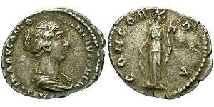 1 Денарій Римська імперія (27BC-395) Срібло Фаустина II (130-175)