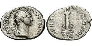1 Денарій Римська імперія (27BC-395) Срібло Траян (53-117)