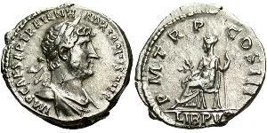 1 Денарій Римська імперія (27BC-395) Срібло Адріан (76 - 138) 