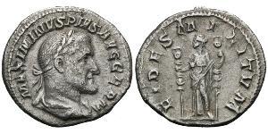 1 Денарій Римська імперія (27BC-395) Срібло Максимін I (173-238)