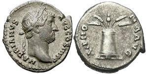 1 Денарій Римська імперія (27BC-395) Срібло Адріан (76 - 138) 