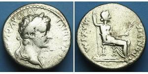 1 Денарій Римська імперія (27BC-395) Срібло Тиберій Клавдій Нерон (42 BC-37)