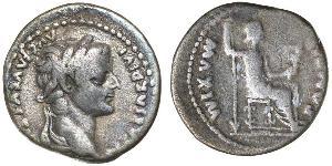 1 Денарій Римська імперія (27BC-395) Срібло Тиберій Клавдій Нерон (42 BC-37)
