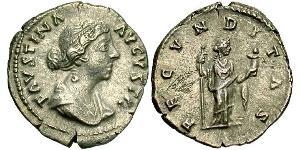 1 Денарій Римська імперія (27BC-395) Срібло Фаустина II (130-175)