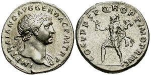 1 Денарій Римська імперія (27BC-395) Срібло Траян (53-117)