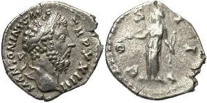 1 Денарій Римська імперія (27BC-395) Срібло Марк Аврелій (121-180)