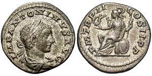 1 Денарій Римська імперія (27BC-395) Срібло Геліогабал (203-222)