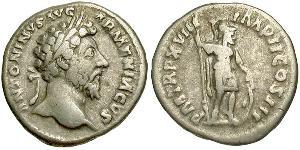 1 Денарій Римська імперія (27BC-395) Срібло Марк Аврелій (121-180)