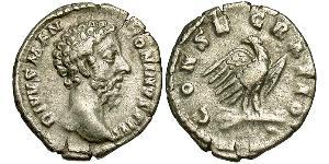 1 Денарій Римська імперія (27BC-395) Срібло Марк Аврелій (121-180)