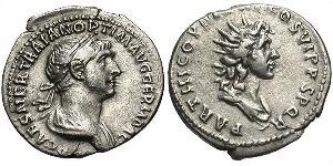 1 Денарій Римська імперія (27BC-395) Срібло Траян (53-117)