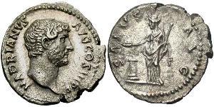 1 Денарій Римська імперія (27BC-395) Срібло Адріан (76 - 138) 