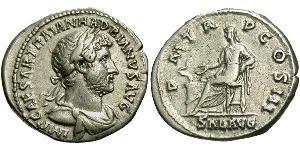 1 Денарій Римська імперія (27BC-395) Срібло Адріан (76 - 138) 
