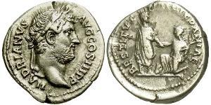 1 Денарій Римська імперія (27BC-395) Срібло Адріан (76 - 138) 
