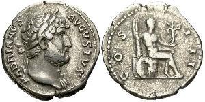 1 Денарій Римська імперія (27BC-395) Срібло Адріан (76 - 138) 
