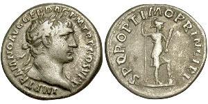 1 Денарій Римська імперія (27BC-395) Срібло Траян (53-117)