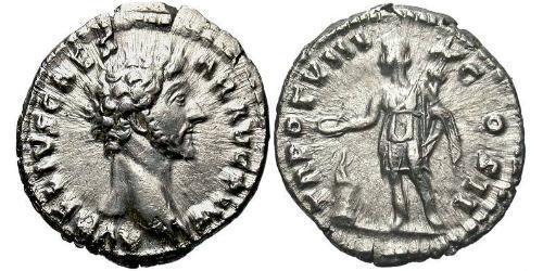 1 Денарій Римська імперія (27BC-395) Срібло Марк Аврелій (121-180)
