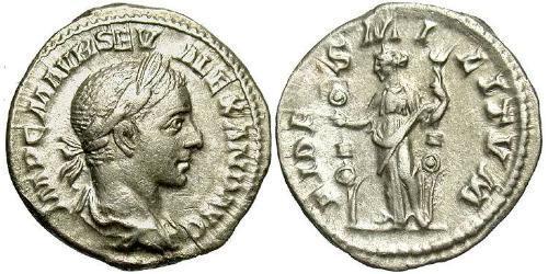 1 Денарій Римська імперія (27BC-395) Срібло Александр Север (208-235)