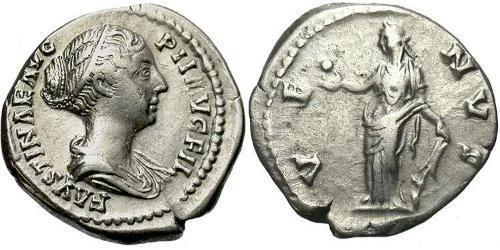 1 Денарій Римська імперія (27BC-395) Срібло Фаустина II (130-175)