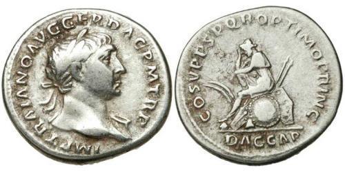 1 Денарій Римська імперія (27BC-395) Срібло Траян (53-117)