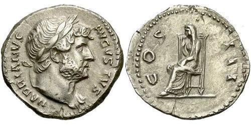 1 Денарій Римська імперія (27BC-395) Срібло Адріан (76 - 138) 