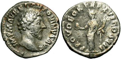 1 Денарій Римська імперія (27BC-395) Срібло Марк Аврелій (121-180)