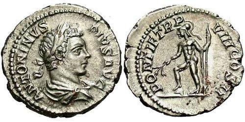 1 Денарій Римська імперія (27BC-395) Срібло Каракалла (188-217)