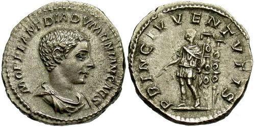 1 Денарій Римська імперія (27BC-395) Срібло Діадуменіан (208-218)