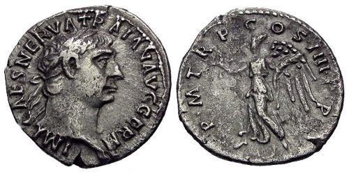 1 Денарій Римська імперія (27BC-395) Срібло Траян (53-117)