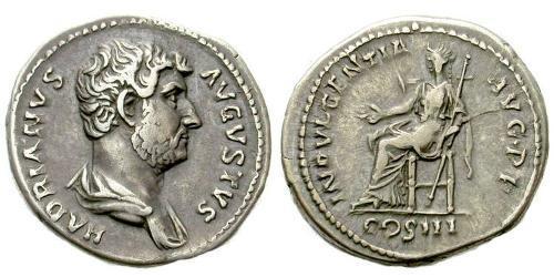 1 Денарій Римська імперія (27BC-395) Срібло Адріан (76 - 138) 
